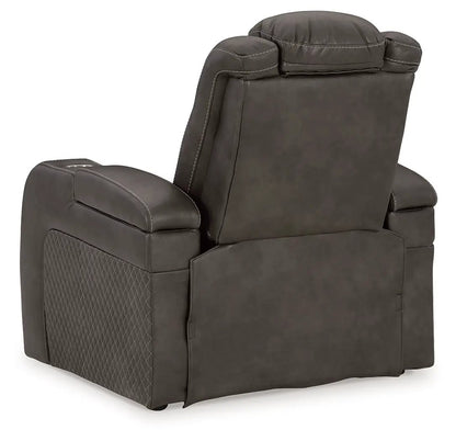 Fyne-dyme power recliner with adj headrest in brown leather, Unique Piece Furniture on Tampa Home & Garden Store