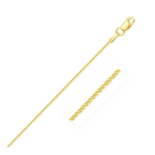 14k yellow gold round wheat chain necklace 1.0mm with lobster clasp on Tampa Home & Garden Store