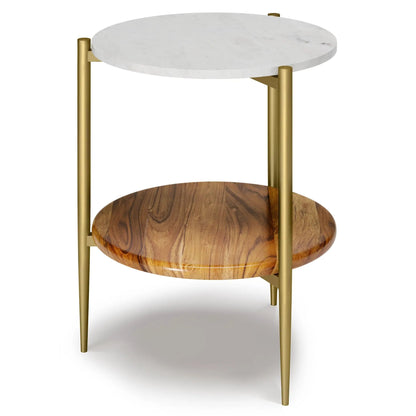 Wagner round marble & wood coffee table with brass legs by Unique Piece Furniture on Tampa Home & Garden Store
