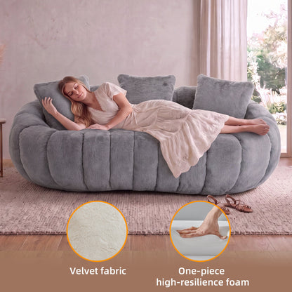 Floral Faux Fur and Ultra Soft Two Seater Sofa