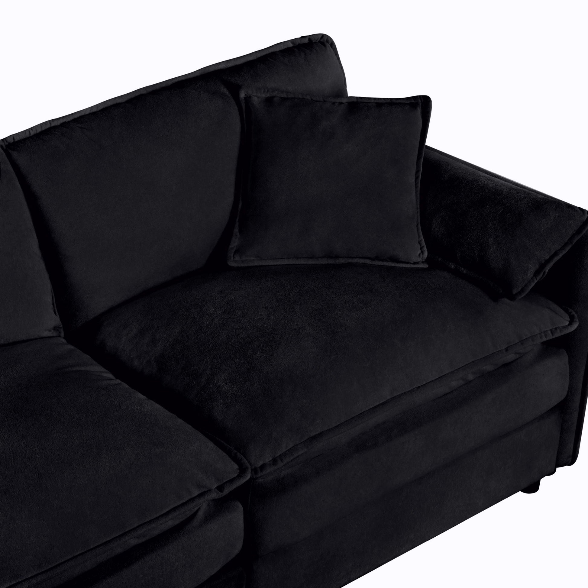 Modern Comfy Deep Seat Modular Sectional Sofa by HouseOfZazla black velvet cushions on Tampa Home & Garden Store