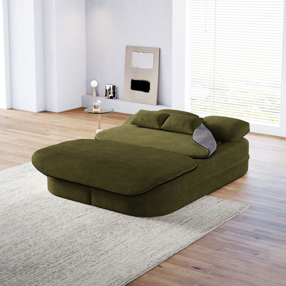 Foldable Sofa Bed with a Multi Functional Blanket
