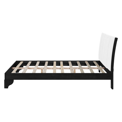 Solid Black and White Pine Queen Bed Frame