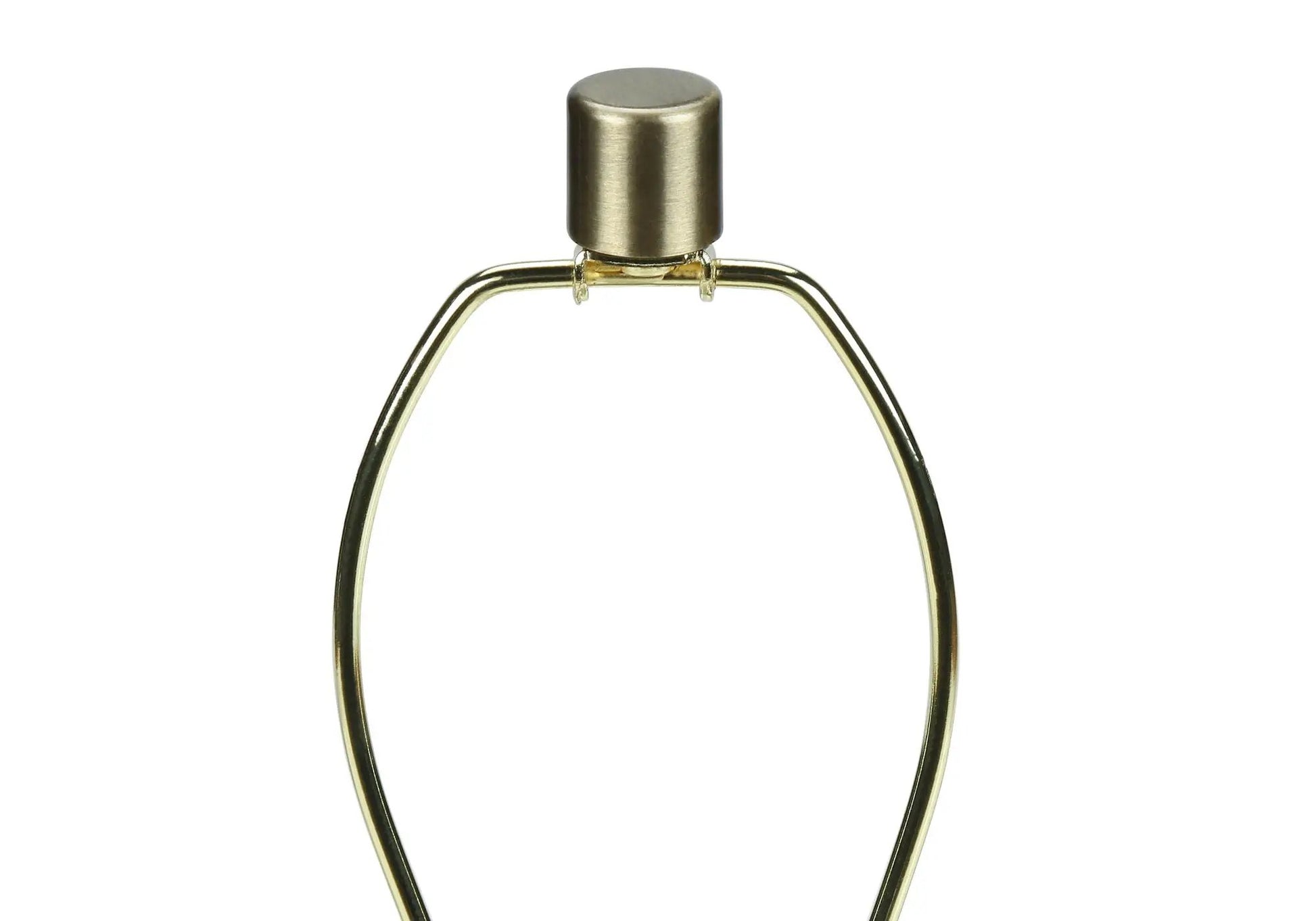 Table lamp with brass metal frame and gray cylindrical top cap by Unique Piece Furniture on Tampa Home & Garden Store