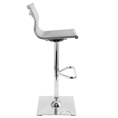 Contemporary adjustable barstool with swivel in pearl silver, chrome base on Tampa Home & Garden Store