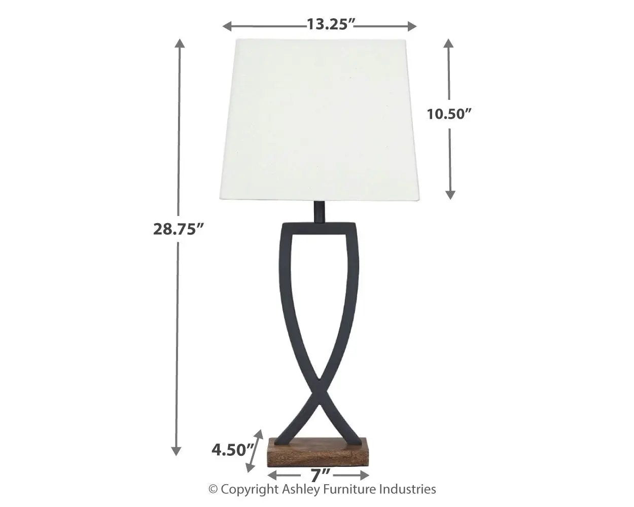 Makara Metal Table Lamp Set Of 2 With Wood Base