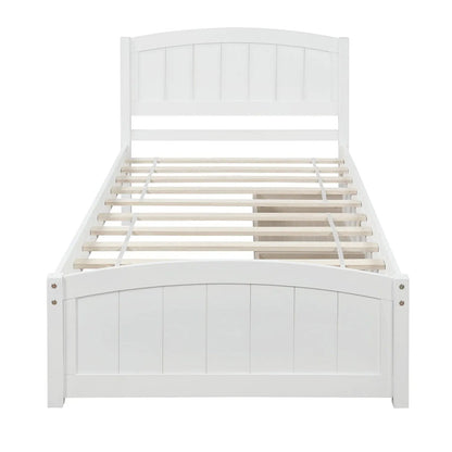 Platform Bed and Headboard With Footboard Slats
