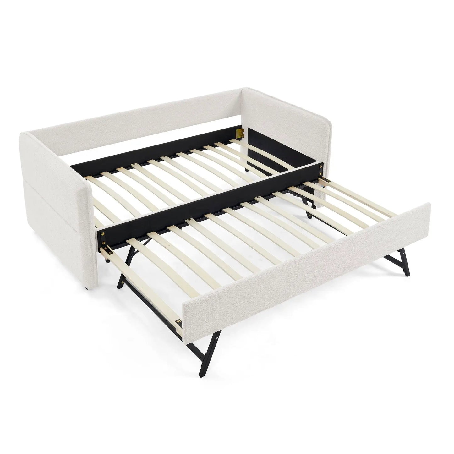 Upholstered Daybed With Pop Up Trundle For Guests