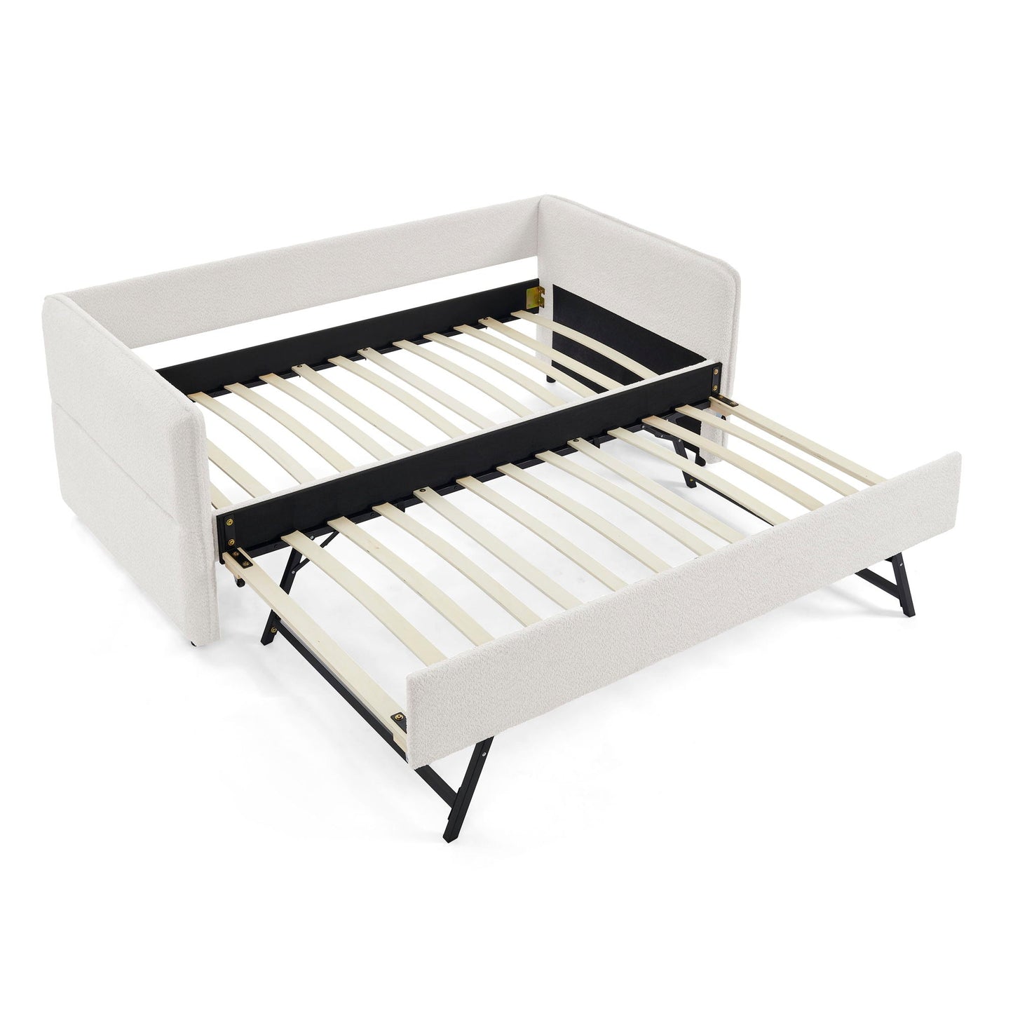 Upholstered Daybed and Pop Up Trundle Frame