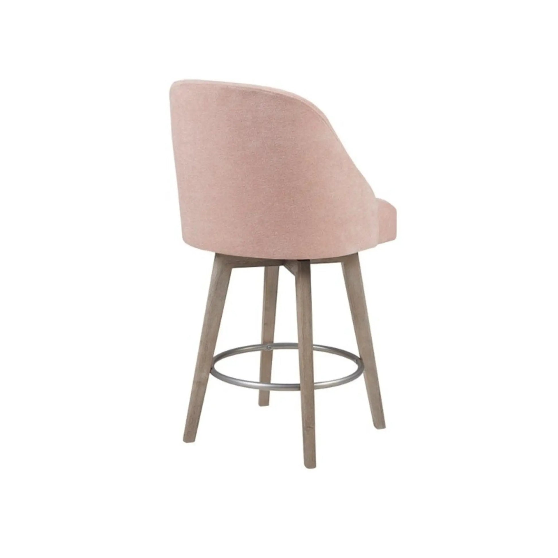 Pearce bar stool swivel seat blush pink fabric counter height 24–27 in Unique Piece Furniture on Tampa Home & Garden Store