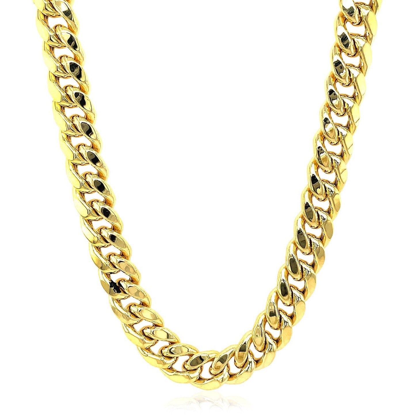 9.15mm 10k yellow gold semi solid Miami Cuban chain necklace on Tampa Home & Garden Store