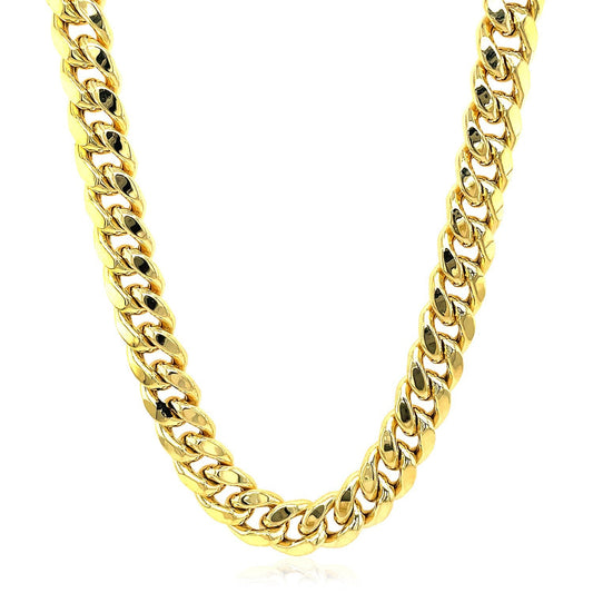 9.15mm 10k yellow gold semi solid Miami Cuban chain necklace on Tampa Home & Garden Store