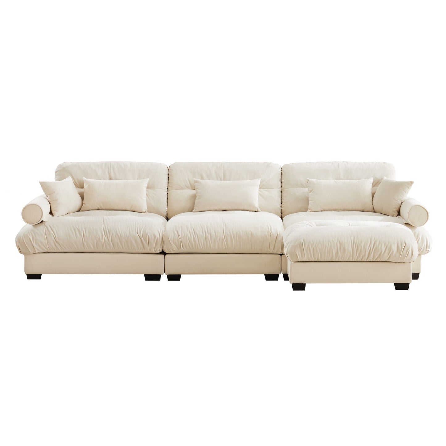 Oversized Modular Sofa with Movable Ottoman