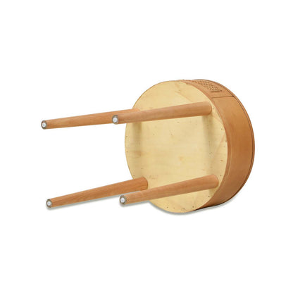 Cabana Round Cane Storage Side Table natural brown oak by HouseOfZazla with dowel legs on Tampa Home & Garden Store