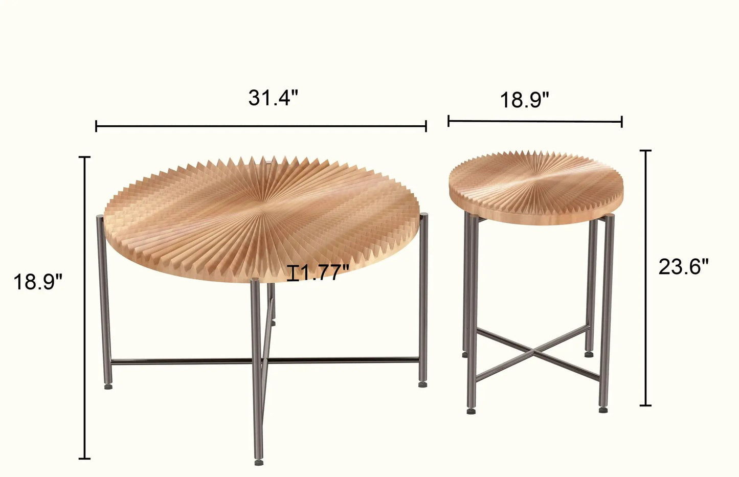 Radial Pattern Coffee and End Table Cover Set