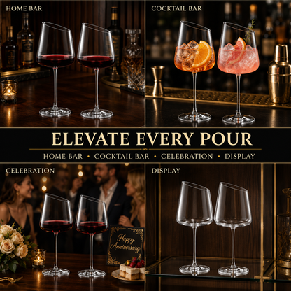 Elegant Colosseum Stemmed Wine Glassware Set of 2