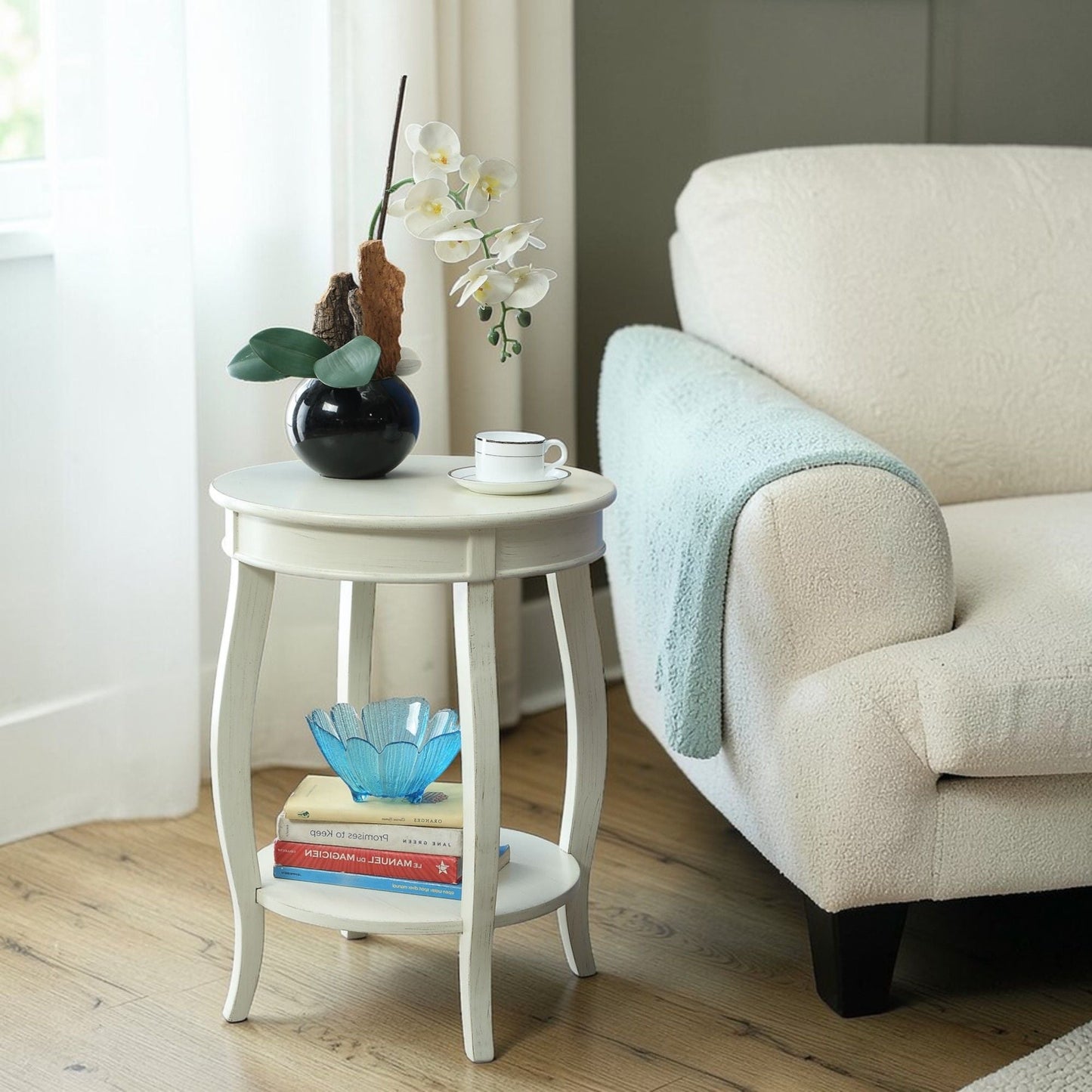 Aberta Storage Accent Table with Solid Wood Legs