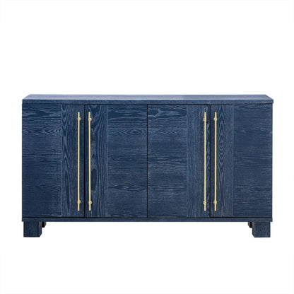 Sideboard with adjustable shelves navy wood finish gold bar pulls Unique Piece Furniture on Tampa Home & Garden Store