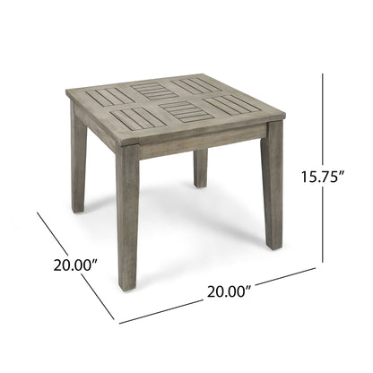 Dexterity Outdoor Square Side Table with Wood