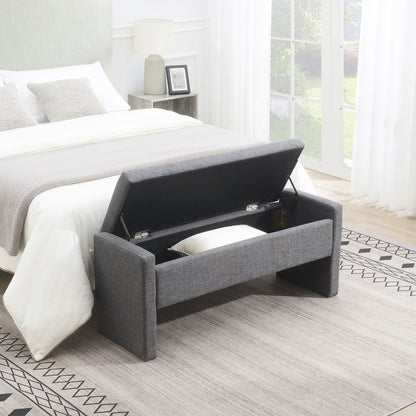 Modern Upholstered Bed End Bench with Storage