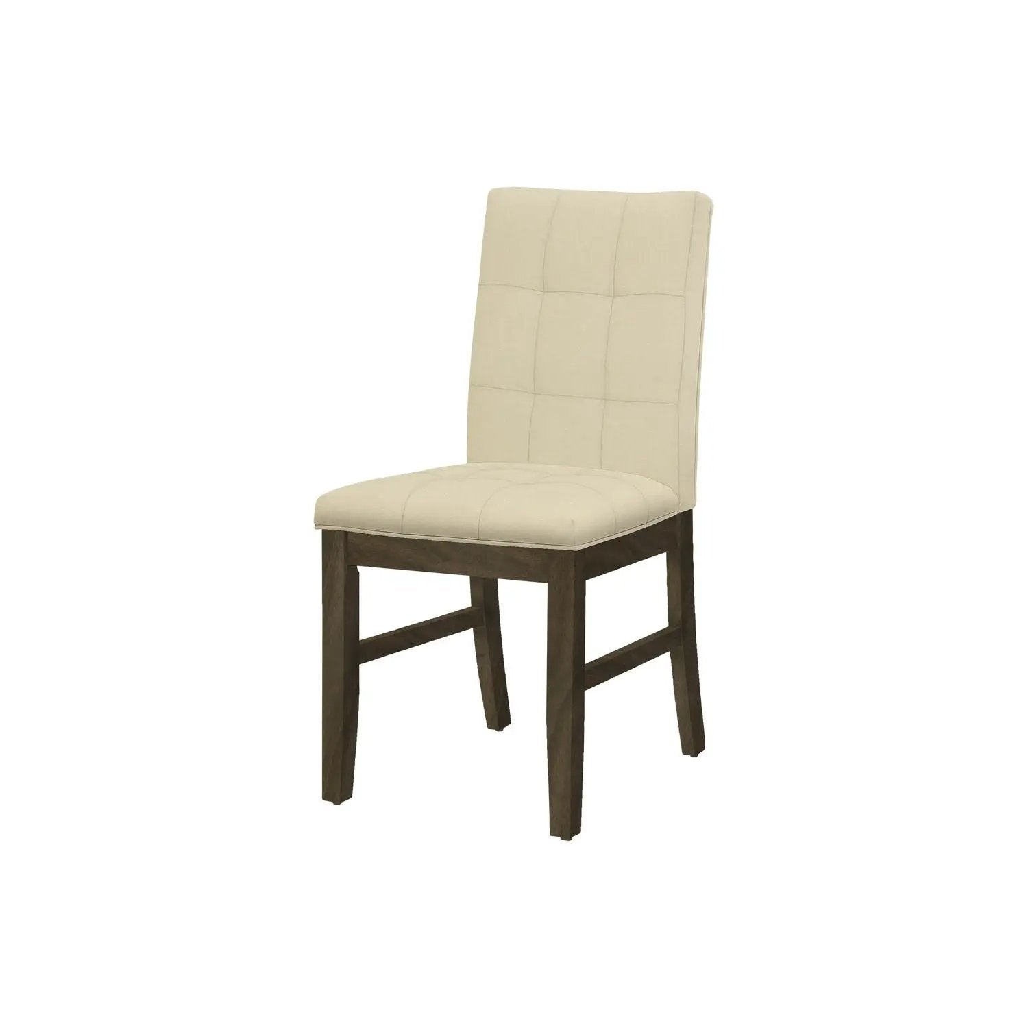 Dining chair upholstered cream fabric with dark wood legs by Unique Piece Furniture on Tampa Home & Garden Store