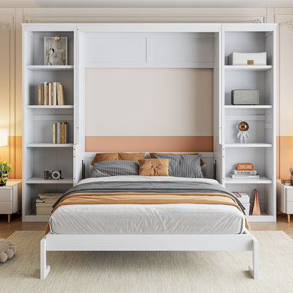 Compact Murphy Bed With Desk and Bookshelf