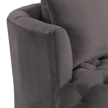 HouseOfZazla velvet swivel accent chair dark gray with button tufting on Tampa Home & Garden Store