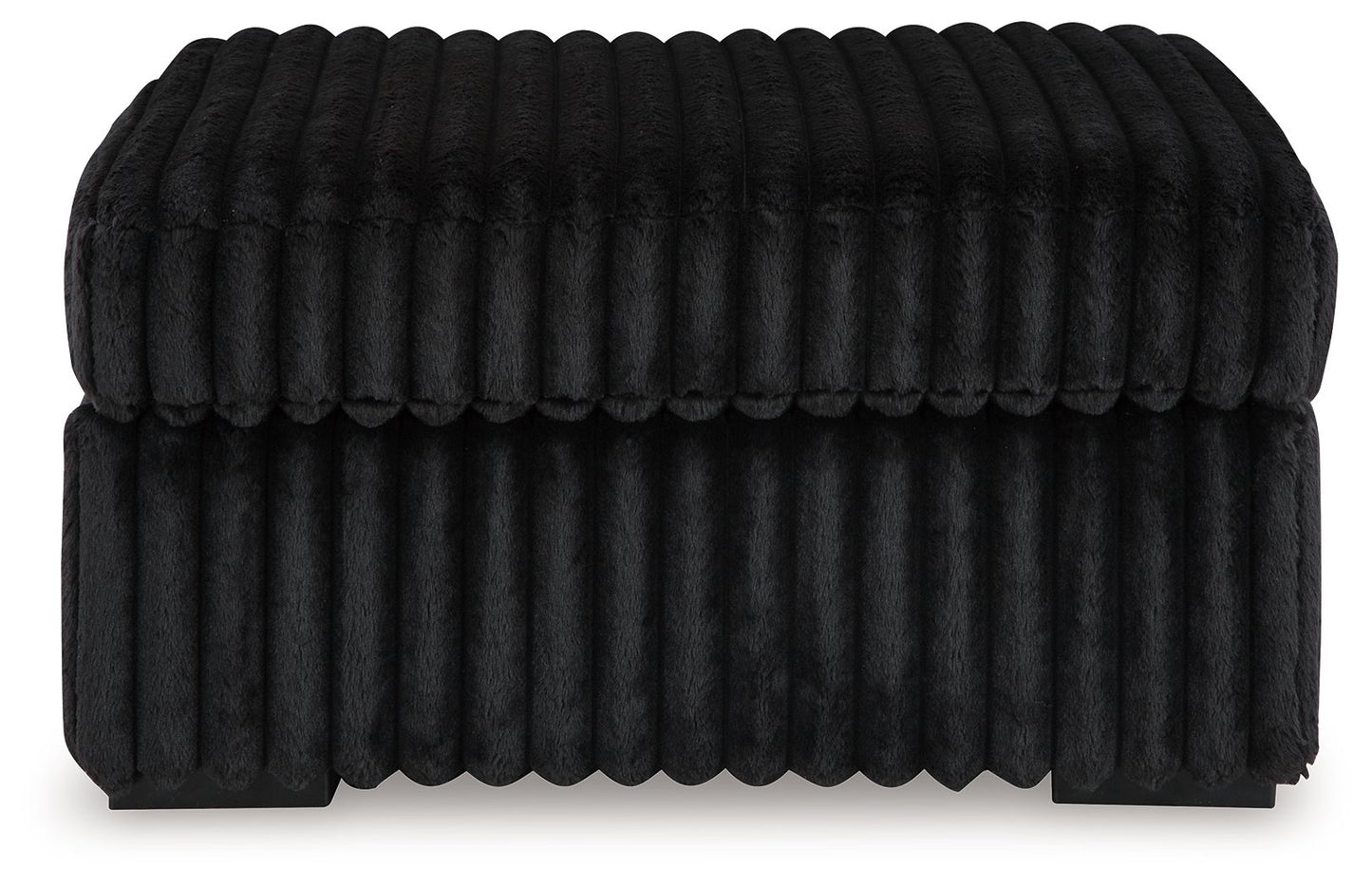 Midnight-Madness ottoman from Unique Piece Furniture, black plush ribbed texture on Tampa Home & Garden Store