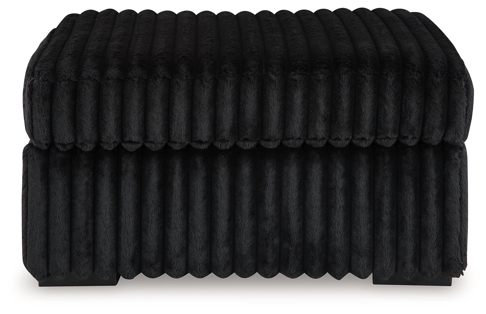 Midnight-Madness ottoman from Unique Piece Furniture, black plush ribbed texture on Tampa Home & Garden Store