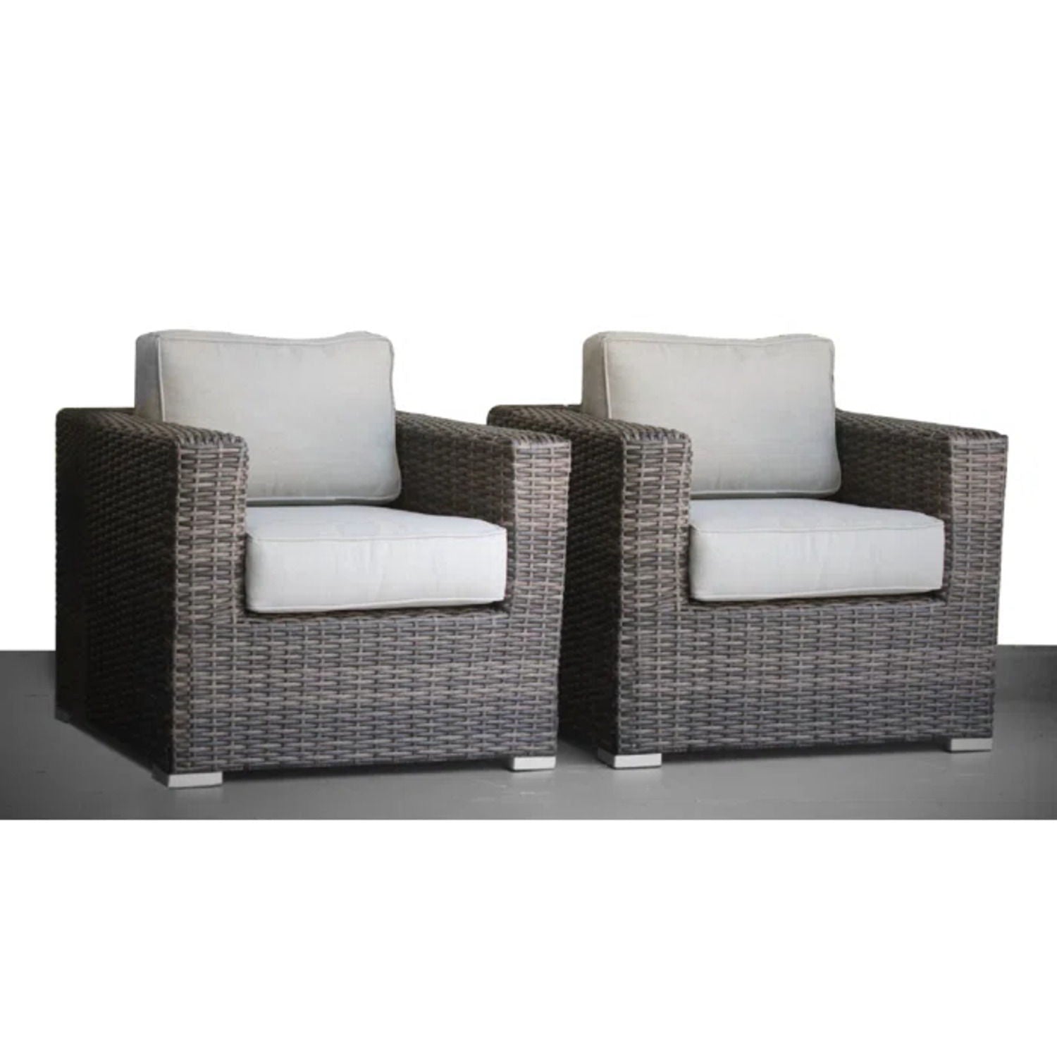 Patio chairs with cushions brown wicker outdoor chairs light gray HouseOfZazla on Tampa Home & Garden Store