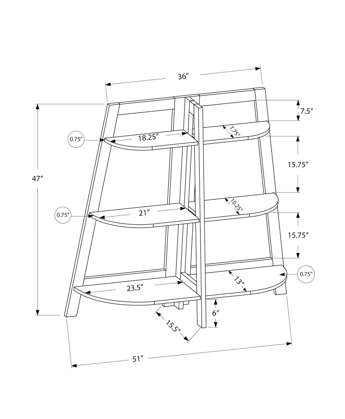 Etagere Bookshelf, 3 Tier, Contemporary Office