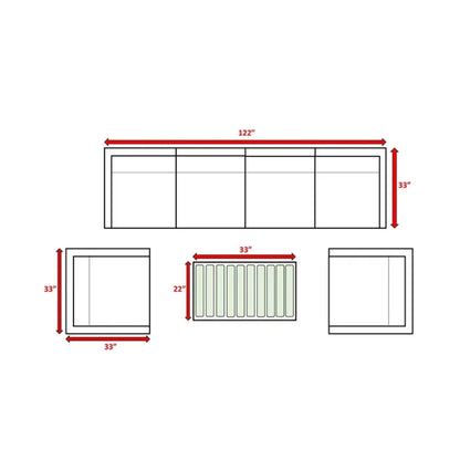 Outdoor Sofa Seating Group with Cushions