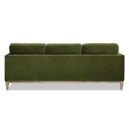 Knox Modern Farmhouse reversible chaise sectional sofa olive velvet upholstery wooden legs on Tampa Home & Garden Store