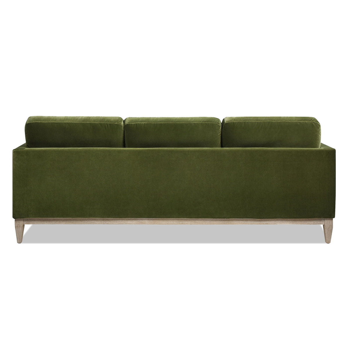 Knox Modern Farmhouse Reversible Chaise Sectional Sofa olive velvet with wooden legs on Tampa Home & Garden Store