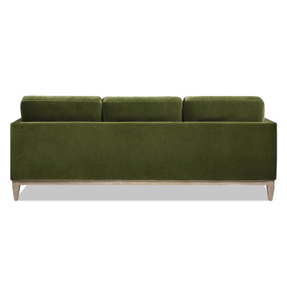 Knox Modern Farmhouse Reversible Chaise Sectional Sofa olive velvet with wooden legs on Tampa Home & Garden Store