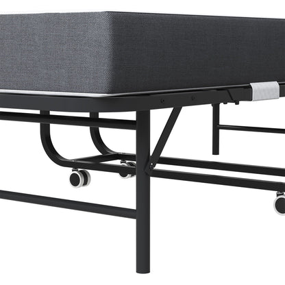 Twin Extra Long Bed and Foam Mattress Black