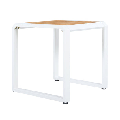Durable Outdoor Side Table with a Teak Top