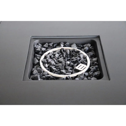Gray Outdoor Propane Fire Pit and Windshield