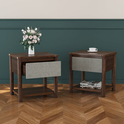Modern Queen Bed Frame and Two Nightstands
