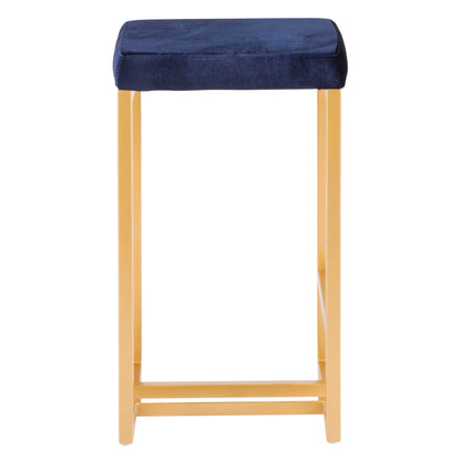 Midas counter stool blue velvet padded seat with gold legs HouseOfZazla on Tampa Home & Garden Store