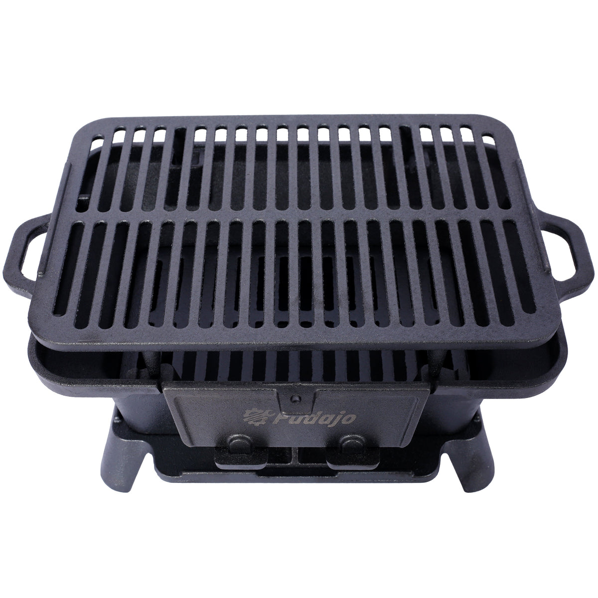 Oval cast iron grill tabletop skillet with black slatted grate for outdoor use HouseOfZazla on Tampa Home & Garden Store
