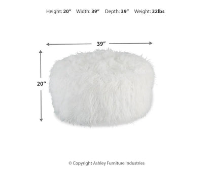 Galice Oversized Ottoman With Faux Fur Upholstery