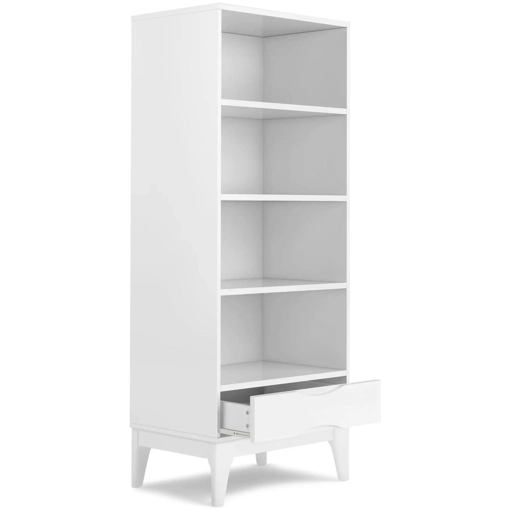 Harper white bookcase with storage, open shelves and drawer by Unique Piece Furniture on Tampa Home & Garden Store