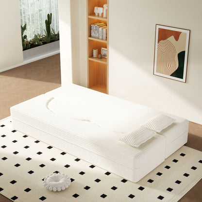 HouseOfZazla white floor sofa mattress with 2 pillows, twin-size convertible on Tampa Home & Garden Store