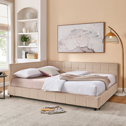 Mid-Century Upholstered Bed Frame and Backrest