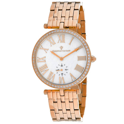 Christian Van Sant Hush rose gold watch with diamond bezel and mother-of-pearl dial on Tampa Home & Garden Store