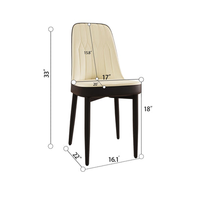 Beige cushioned dining chair with quilted back and black metal legs on Tampa Home & Garden Store