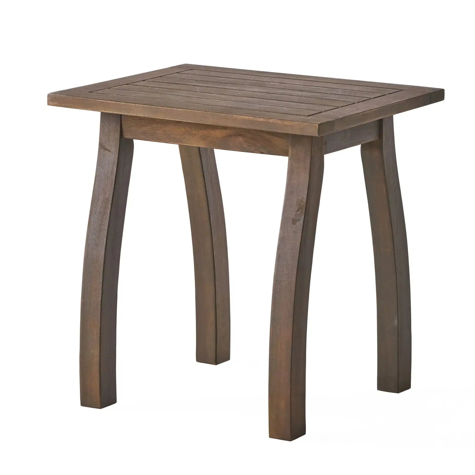 Kinesis outdoor side table with slatted top and wood frame by HouseOfZazla on Tampa Home & Garden Store