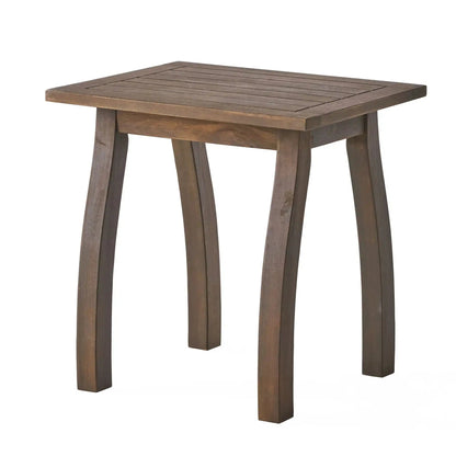 Kinesis outdoor side table with slatted top and wood frame by HouseOfZazla on Tampa Home & Garden Store
