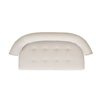 Jared Versatile Roll Arm Tufted Bench Settee in beige plush upholstery with tufted back by HouseOfZazla on Tampa Home & Garden Store